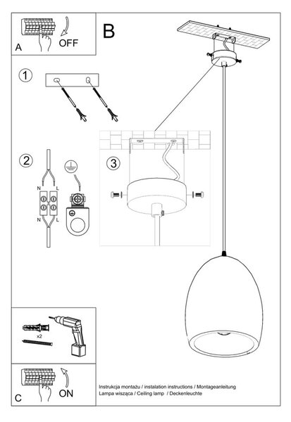 Bela viseča svetilka s keramičnim senčnikom ø 30 cm Fonsie – Sollux