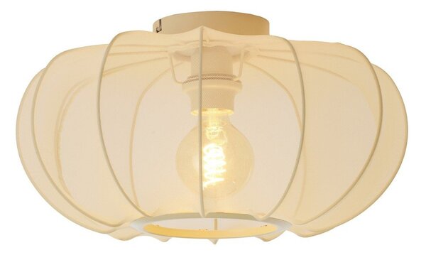Kremno bela stropna svetilka s tekstilnim senčilom ø 40 cm Plumalia – Light & Living