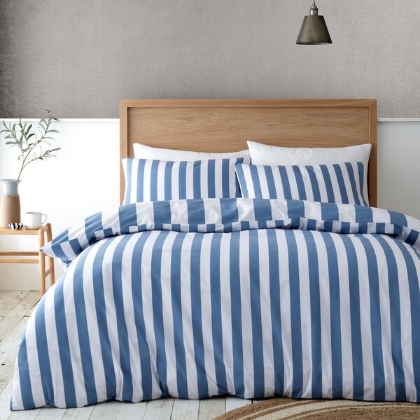 Bela/modra enojna posteljnina 135x200 cm Cove Stripe – Catherine Lansfield