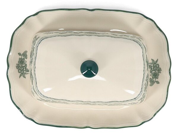 Zelena/slonokoščena porcelanasta posoda za maslo Cyril – S|P Collection