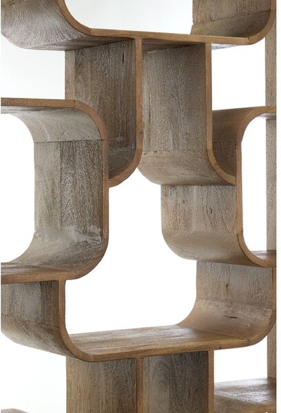 Regal iz masivnega manga v temni naravni barvi 100x200x30 cm Labare – Light & Living