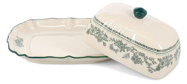 Zelena/slonokoščena porcelanasta posoda za maslo Cyril – S|P Collection