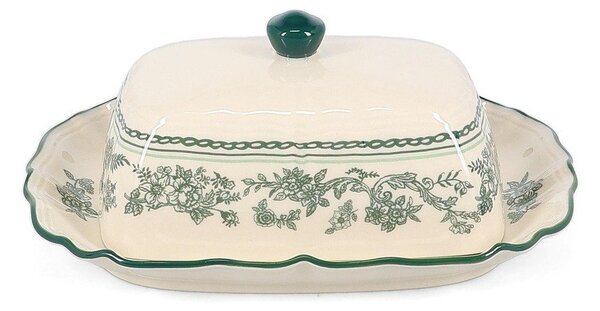Zelena/slonokoščena porcelanasta posoda za maslo Cyril – S|P Collection