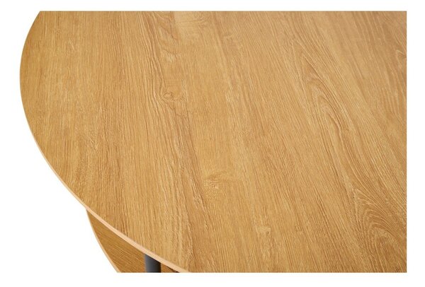 Okrogla klubska mizica v hrastovem dekorju v naravni barvi ø 80 cm Pensacola – Unique Furniture