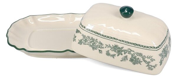 Zelena/slonokoščena porcelanasta posoda za maslo Cyril – S|P Collection