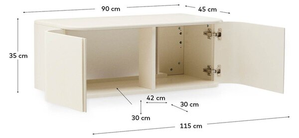 Bež stenska omarica za pod umivalnik 90x35 cm Salaya – Kave Home