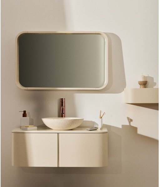 Bež stenska omarica za pod umivalnik 90x35 cm Salaya – Kave Home