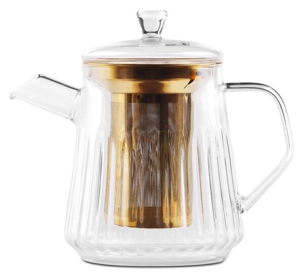 Steklen čajnik s cedilom v zlati barvi 900 ml Mia – Vialli Design