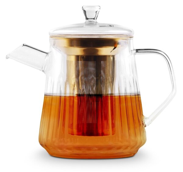 Steklen čajnik s cedilom v zlati barvi 900 ml Mia – Vialli Design