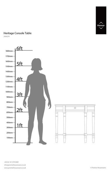 Siva stranska mizica iz masivnega bora 33x81 cm Heritage – Premier Housewares
