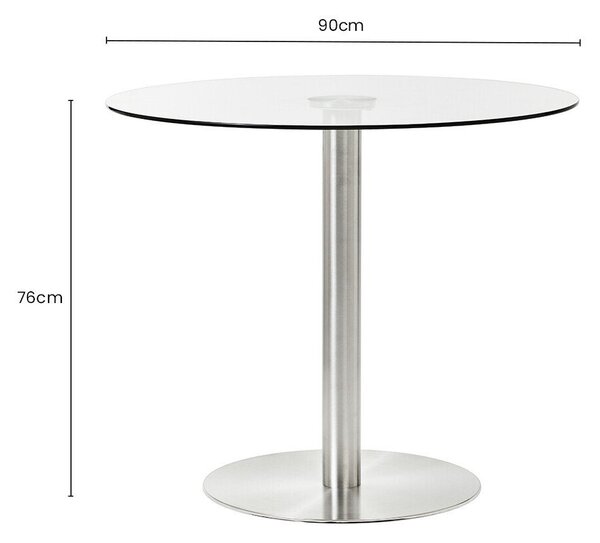 Okrogla jedilna miza s stekleno mizno ploščo ø 90 cm Metropolitan – Premier Housewares