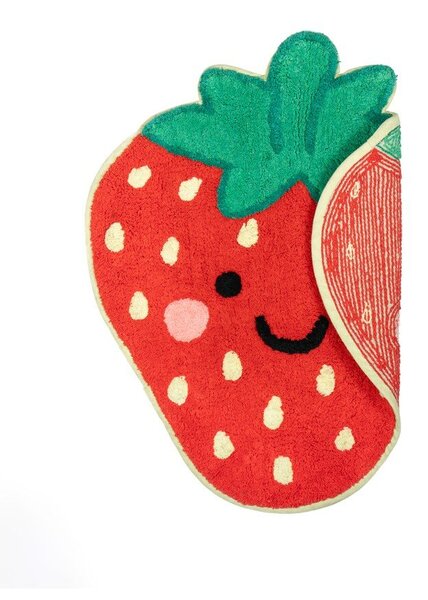 Rdeča bombažna otroška preproga 60x52 cm Strawberry – Sass & Belle
