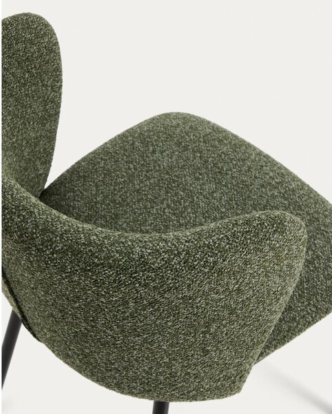 Temno zelen oblazinjen barski stol (višina sedeža 65 cm) Ciselia – Kave Home
