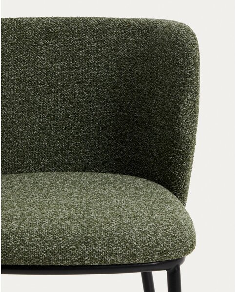 Temno zelen oblazinjen barski stol (višina sedeža 65 cm) Ciselia – Kave Home
