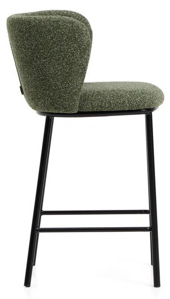 Temno zelen oblazinjen barski stol (višina sedeža 65 cm) Ciselia – Kave Home
