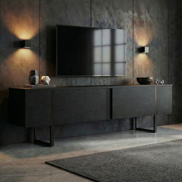 Črna TV omarica 180x50x30 cm Onera – Kalune Design