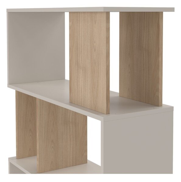 Kremno bel regal v hrastovem dekorju 80x173,5x29,5 cm Maze – Tvilum