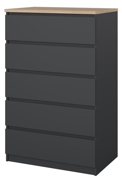 Temno siva komoda 77x121x50 cm Naia – Tvilum
