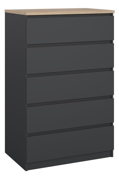Temno siva komoda 77x121x50 cm Naia – Tvilum