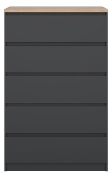 Temno siva komoda 77x121x50 cm Naia – Tvilum