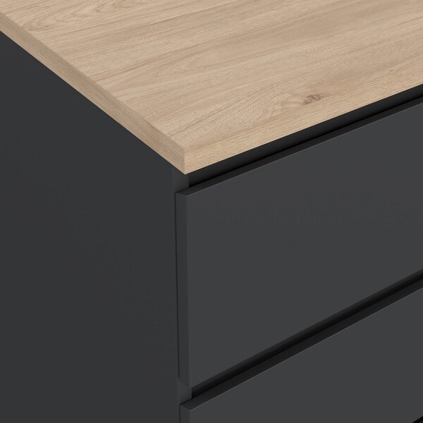 Temno siva komoda 77x121x50 cm Naia – Tvilum