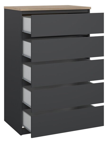 Temno siva komoda 77x121x50 cm Naia – Tvilum