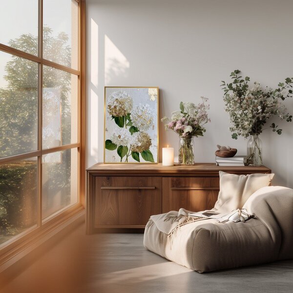 Tiskana slika z okvirjem 60x90 cm Hydrangea – Styler