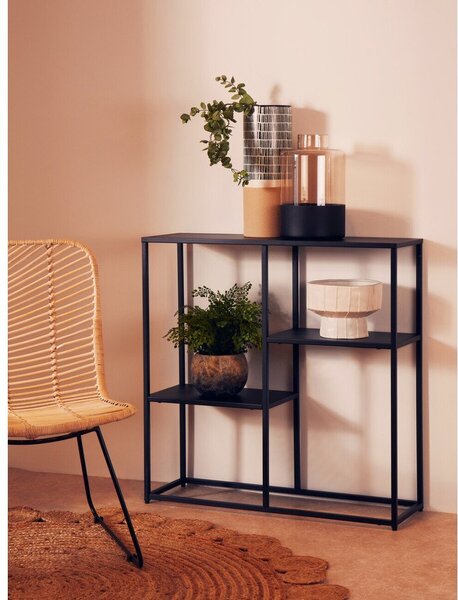 Črn jeklen regal 80x81x26 cm Acero – Premier Housewares