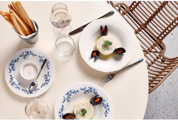 Bel/moder jušni porcelanast krožnik ø 23,5 cm Retro – BonBistro