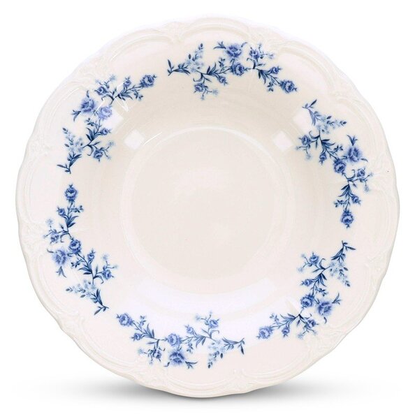 Bel/moder jušni porcelanast krožnik ø 23,5 cm Retro – BonBistro