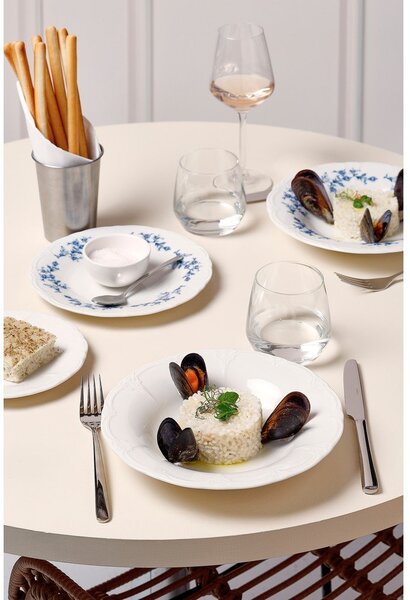 Bel/moder jušni porcelanast krožnik ø 23,5 cm Retro – BonBistro