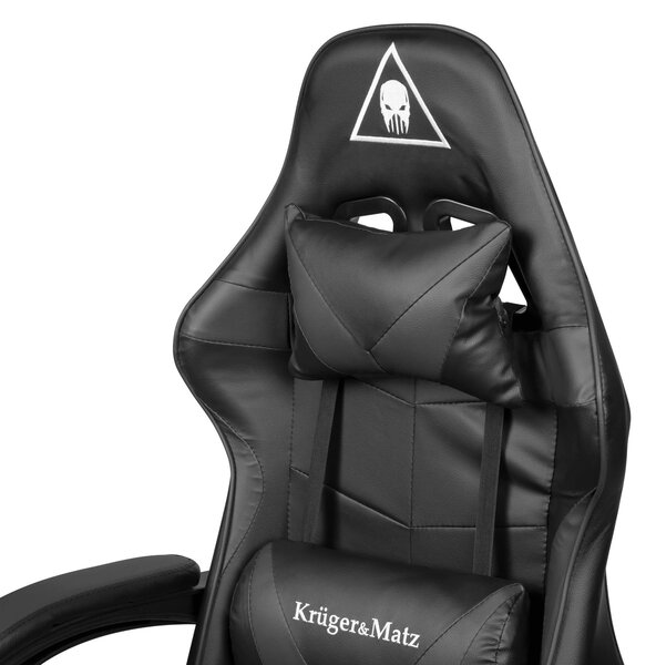 Nastavljiv oblazinjen igralni računalniški stol z oporo za noge GX-150 črn