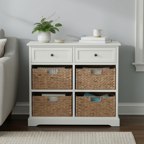 Slonokoščena komoda iz masivne pavlonije 76x70x33 cm Vermont – Premier Housewares