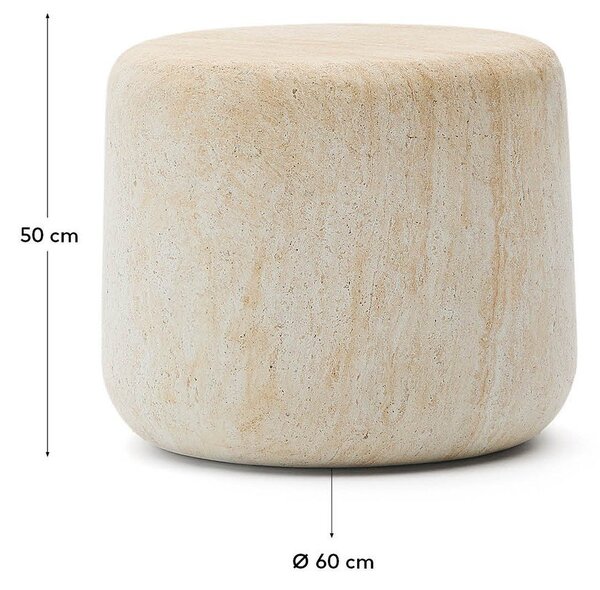 Betonska okrogla vrtna mizica ø 60 cm Drasi – Kave Home