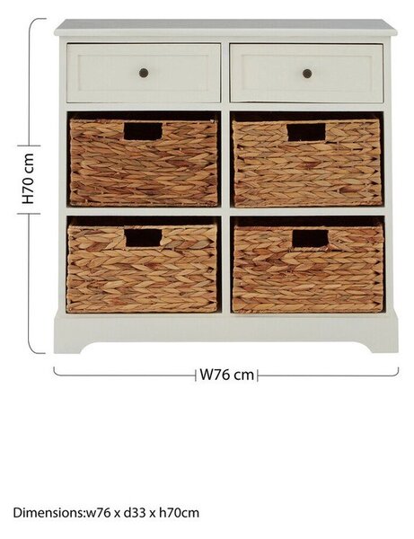 Slonokoščena komoda iz masivne pavlonije 76x70x33 cm Vermont – Premier Housewares