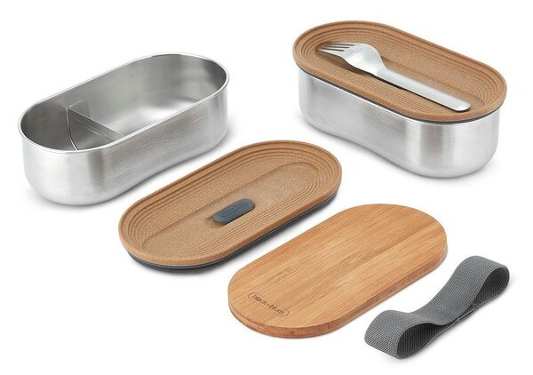 Posoda za malico 2 kos s predeli Bento – Black + Blum