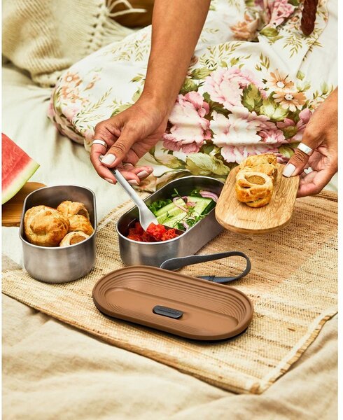 Posoda za malico 2 kos s predeli Bento – Black + Blum