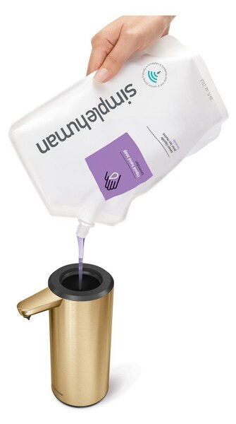 Jeklen avtomatski dozirnik za milo v sijajno zlati barvi 266 ml – simplehuman