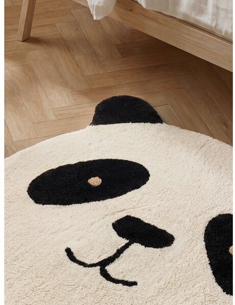 Črna/kremno bela pralna/ročno tkana bombažna otroška preproga 103x120 cm Snuggle Patsy – Hanse Home
