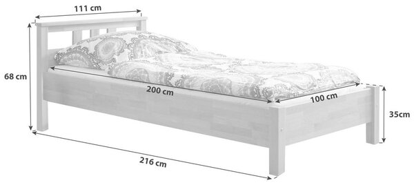 POSTELJA 100 cm x 200 cm , les barve bukve