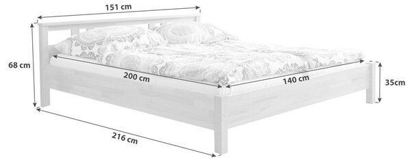 POSTELJA 140 cm x 200 cm , les barve bukve
