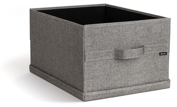 Siva tekstilna škatla za shranjevanje s pokrovom 36x46x25 cm Soft Storage Large – Bigso