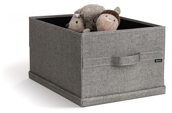 Siva tekstilna škatla za shranjevanje s pokrovom 36x46x25 cm Soft Storage Large – Bigso