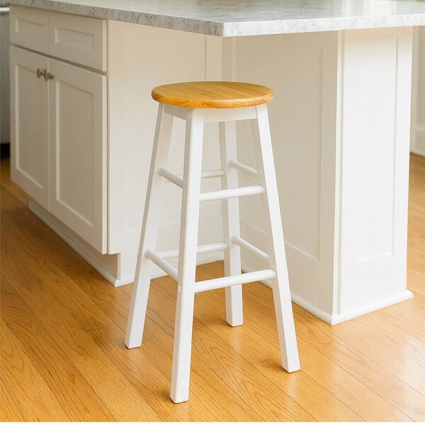 Bel/v naravni barvi barsko stol iz masivnega kavčukovca (višina sedeža 74 cm) Chester – Premier Housewares