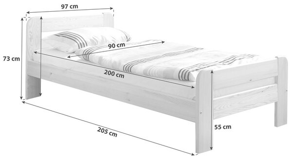 POSTELJA 90 cm x 200 cm , les barve bora
