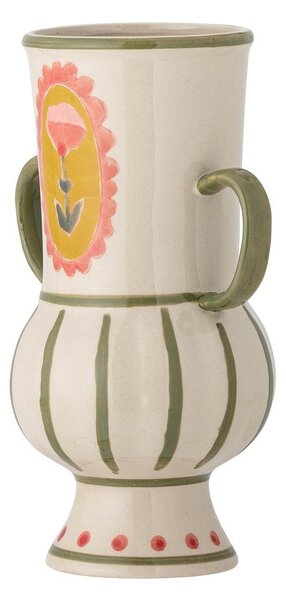 Bež ročno poslikana vaza iz kamenine (višina 21 cm) Odina – Bloomingville