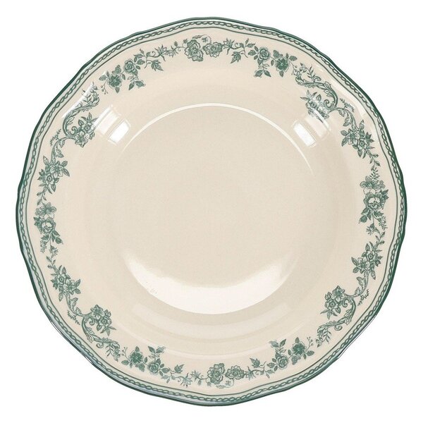 Zelen/slonokoščen jušni porcelanast krožnik ø 23 cm Cyril – S|P Collection