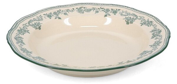 Zelen/slonokoščen jušni porcelanast krožnik ø 23 cm Cyril – S|P Collection