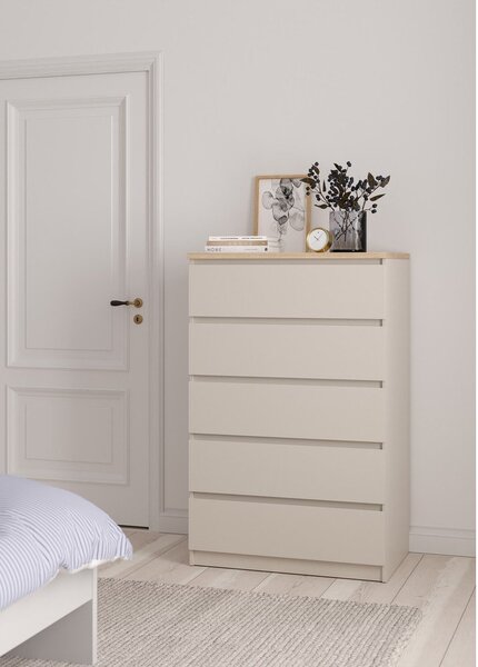 Kremno bela komoda 77x121x50 cm Naia – Tvilum