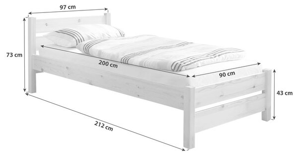 POSTELJA 90 cm x 200 cm , les barve bora